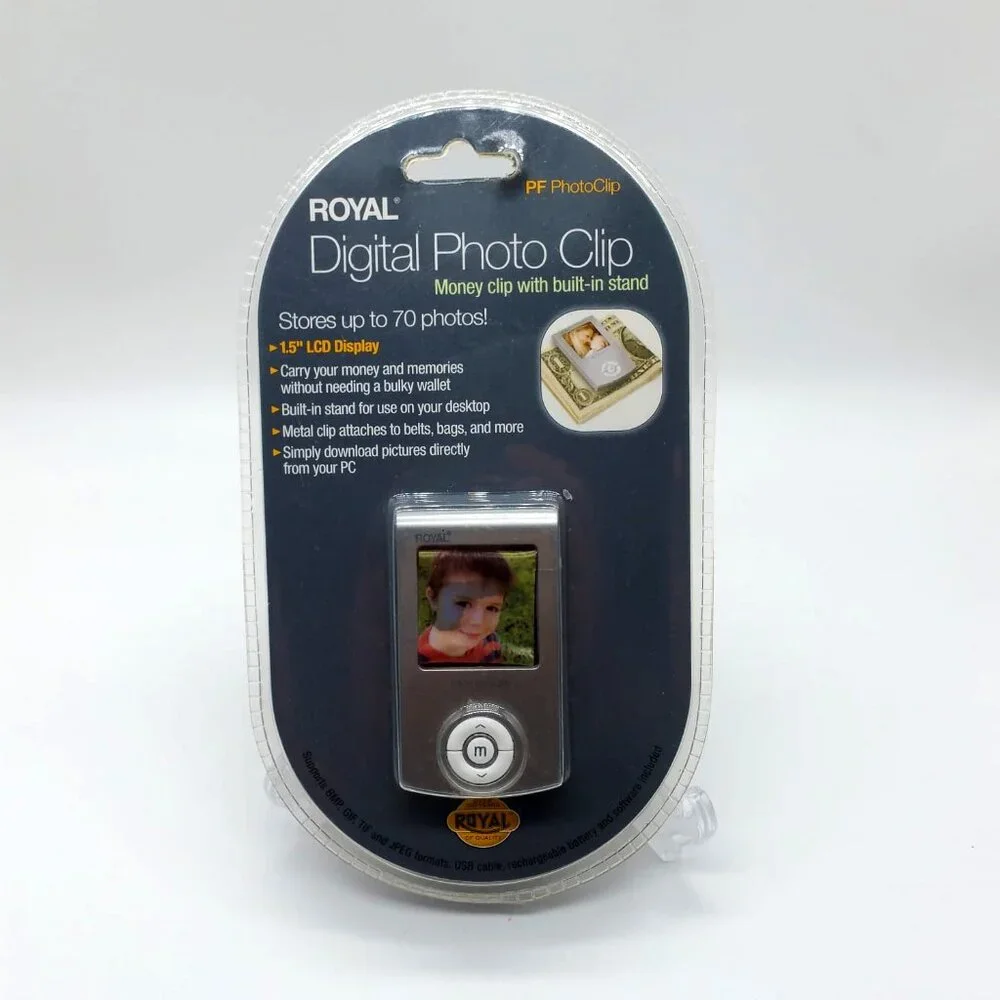 Royal Digital Photo Clip - Money Clip with Built-in Stand, Father's Day Gift